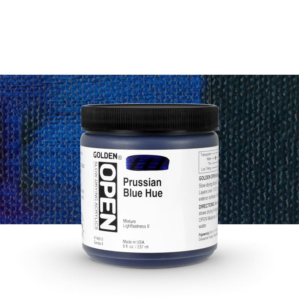 Golden : Open : Slow Drying Acrylic Paint : 237ml (8oz) : Prussian Blue Hue