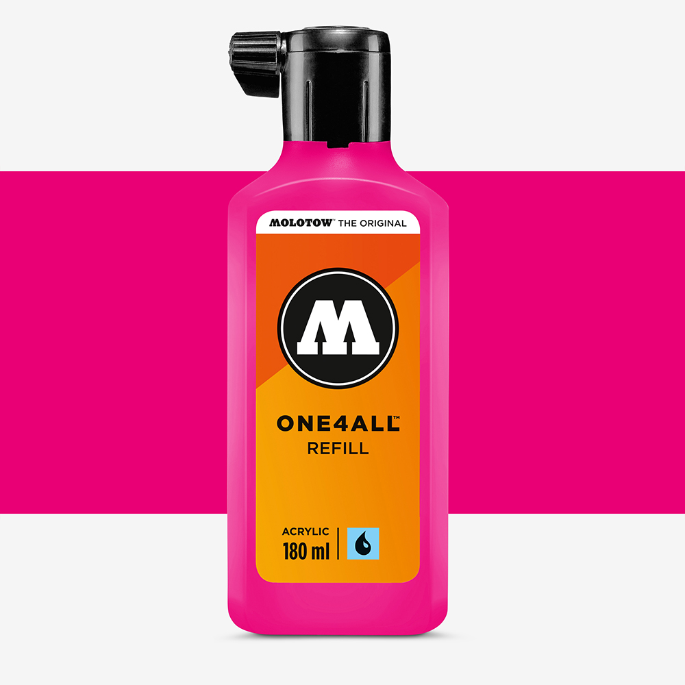 Molotow One4All Acrylic Paint Refill 180ml Neon Pink Fluorescent 217