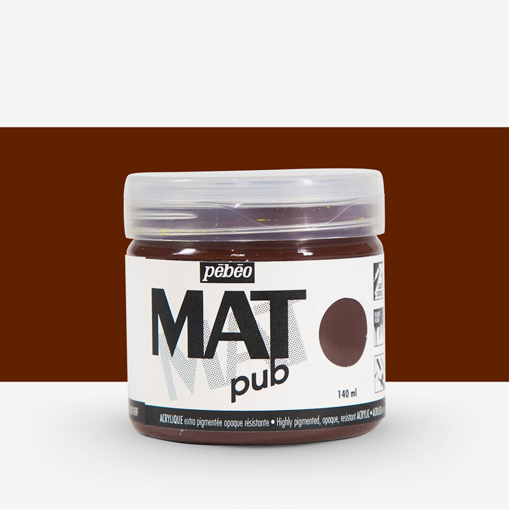 Pebeo : Mat Pub : Acrylic Paint : 140ml : Burnt Umber