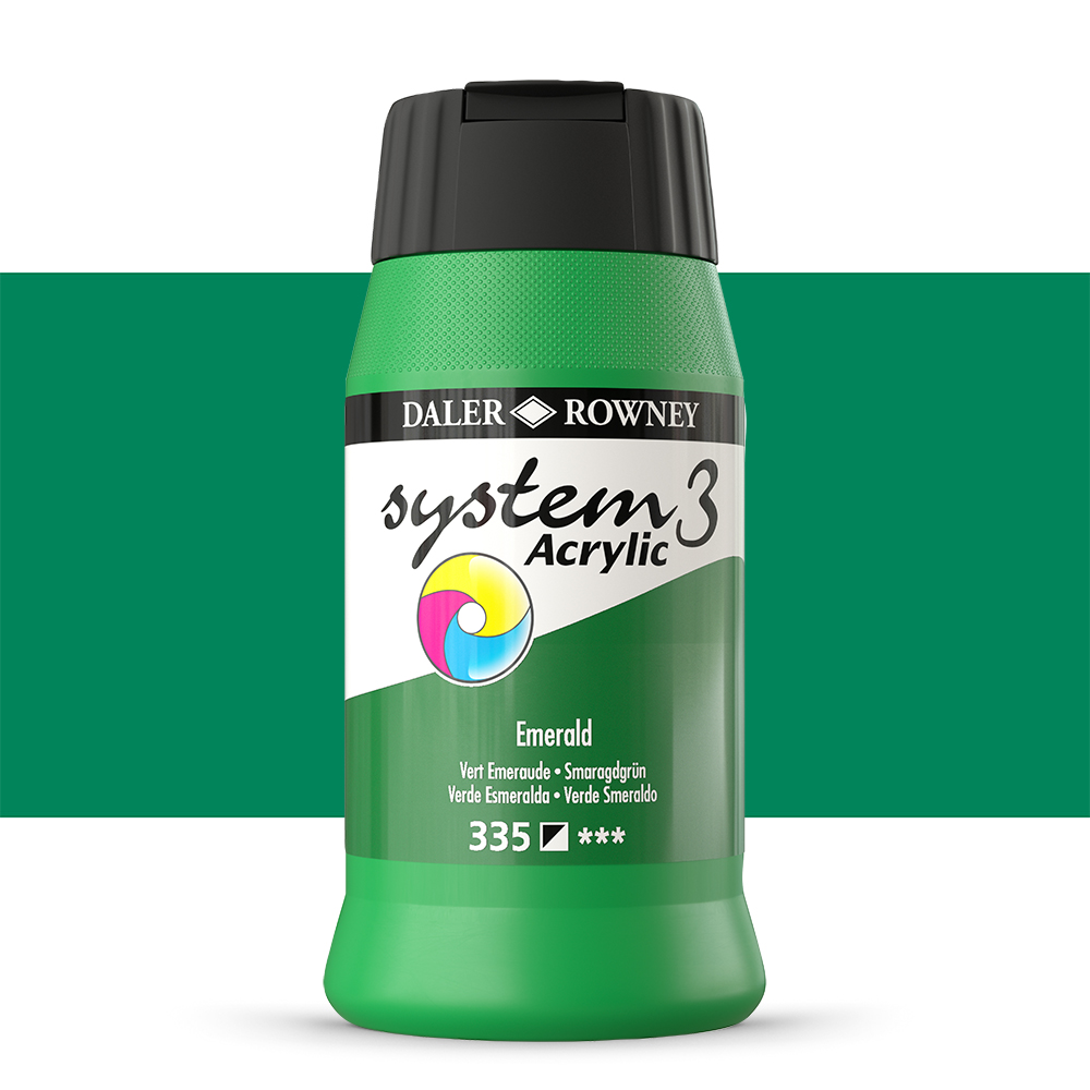 Daler Rowney : System 3 Acrylic Paint : 500ml : Emerald