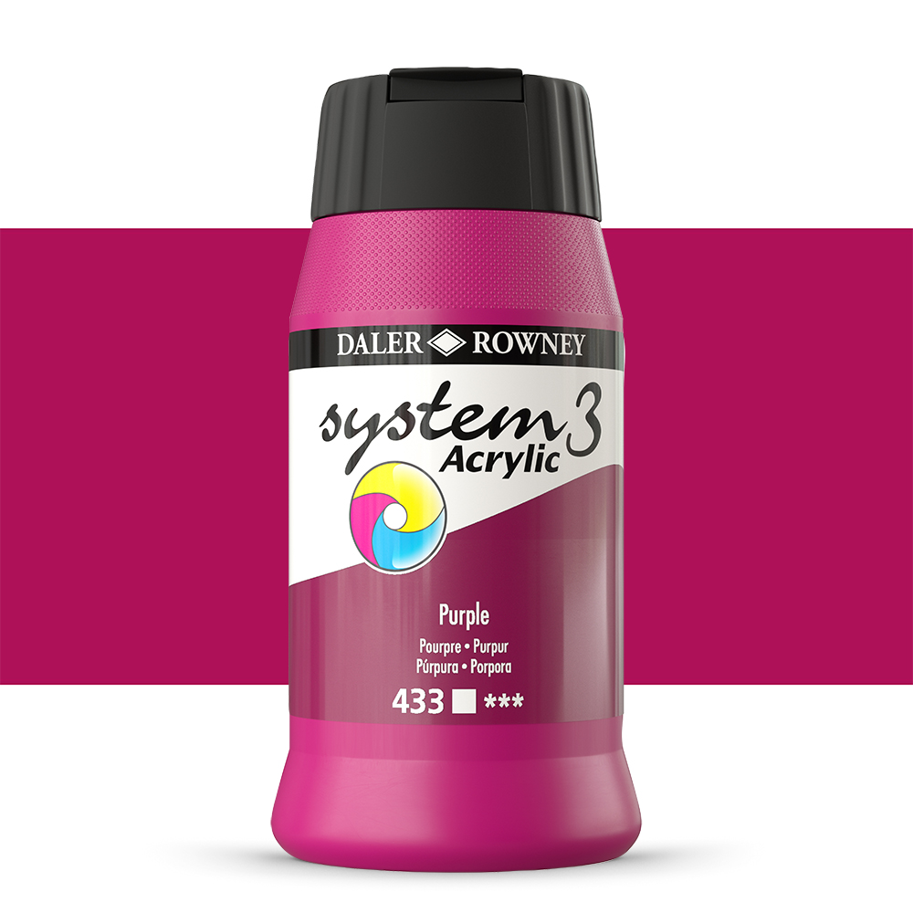 Daler Rowney : System 3 Acrylic Paint : 500ml : Purple