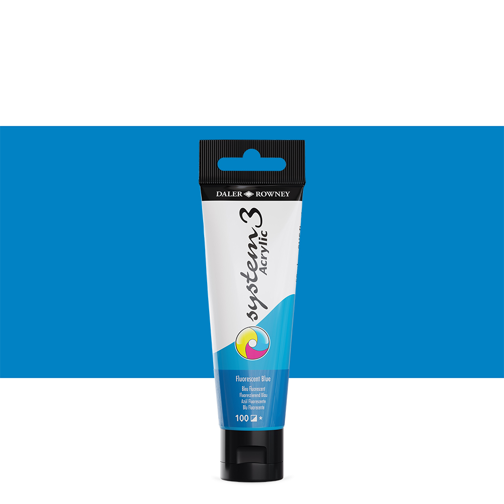 Daler Rowney : System 3 Acrylic Paint : 59ml : Fluorescent Blue