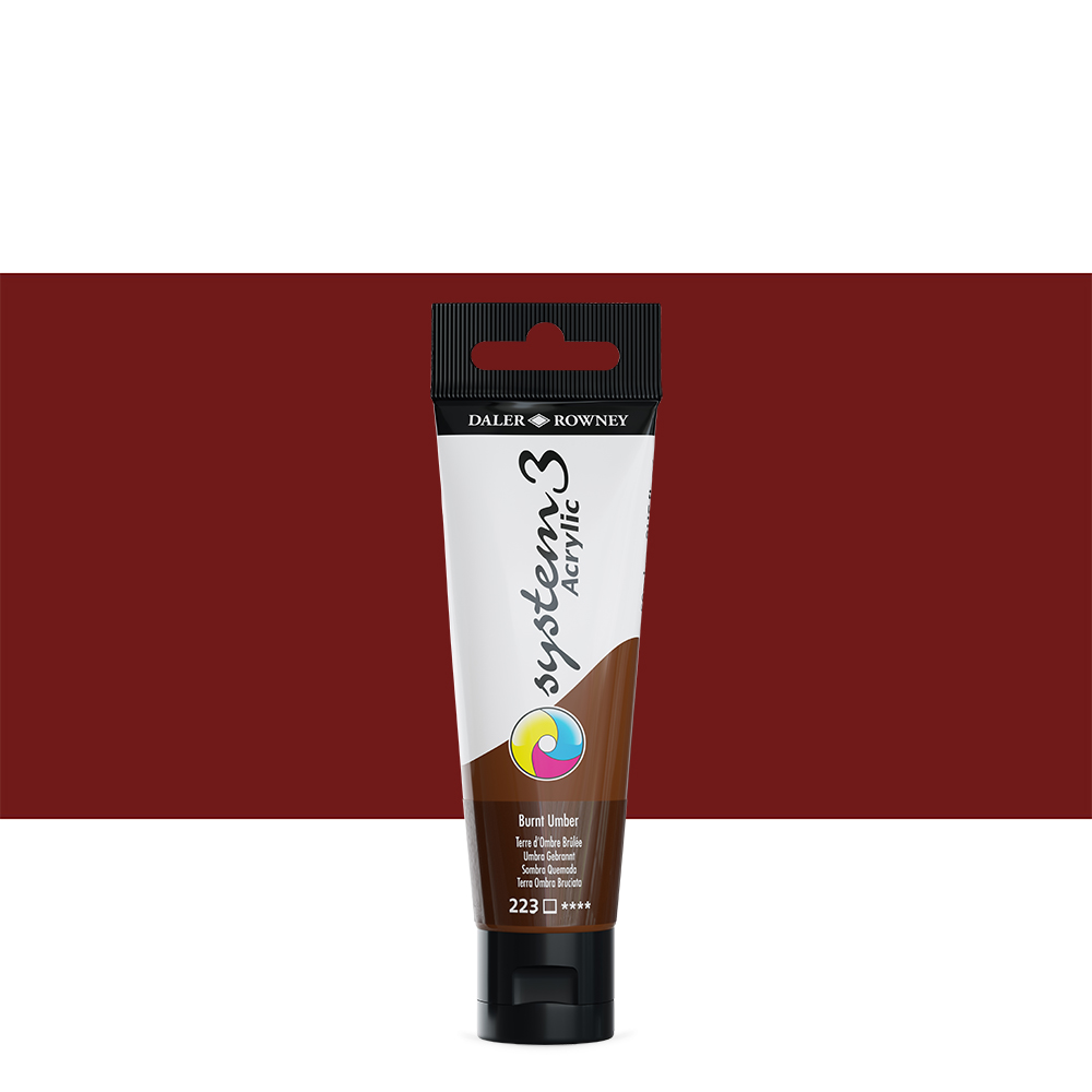 Daler Rowney : System 3 Acrylic Paint : 59ml : Burnt Umber