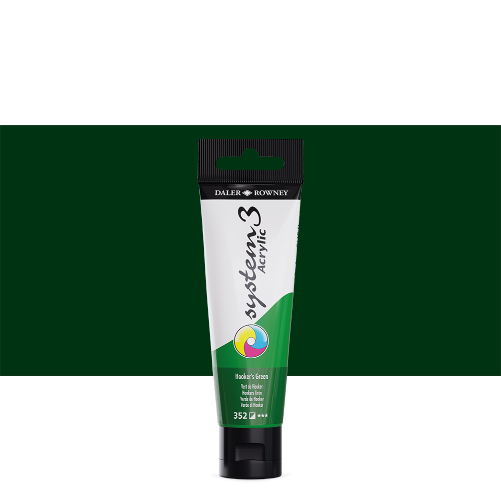 Daler Rowney : System 3 Acrylic Paint : 59ml : Hooker's Green