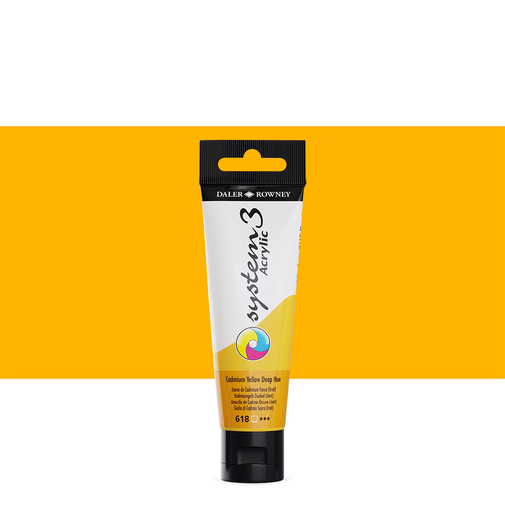 Daler Rowney : System 3 Acrylic Paint : 59ml : Cad. Yellow Deep Hue