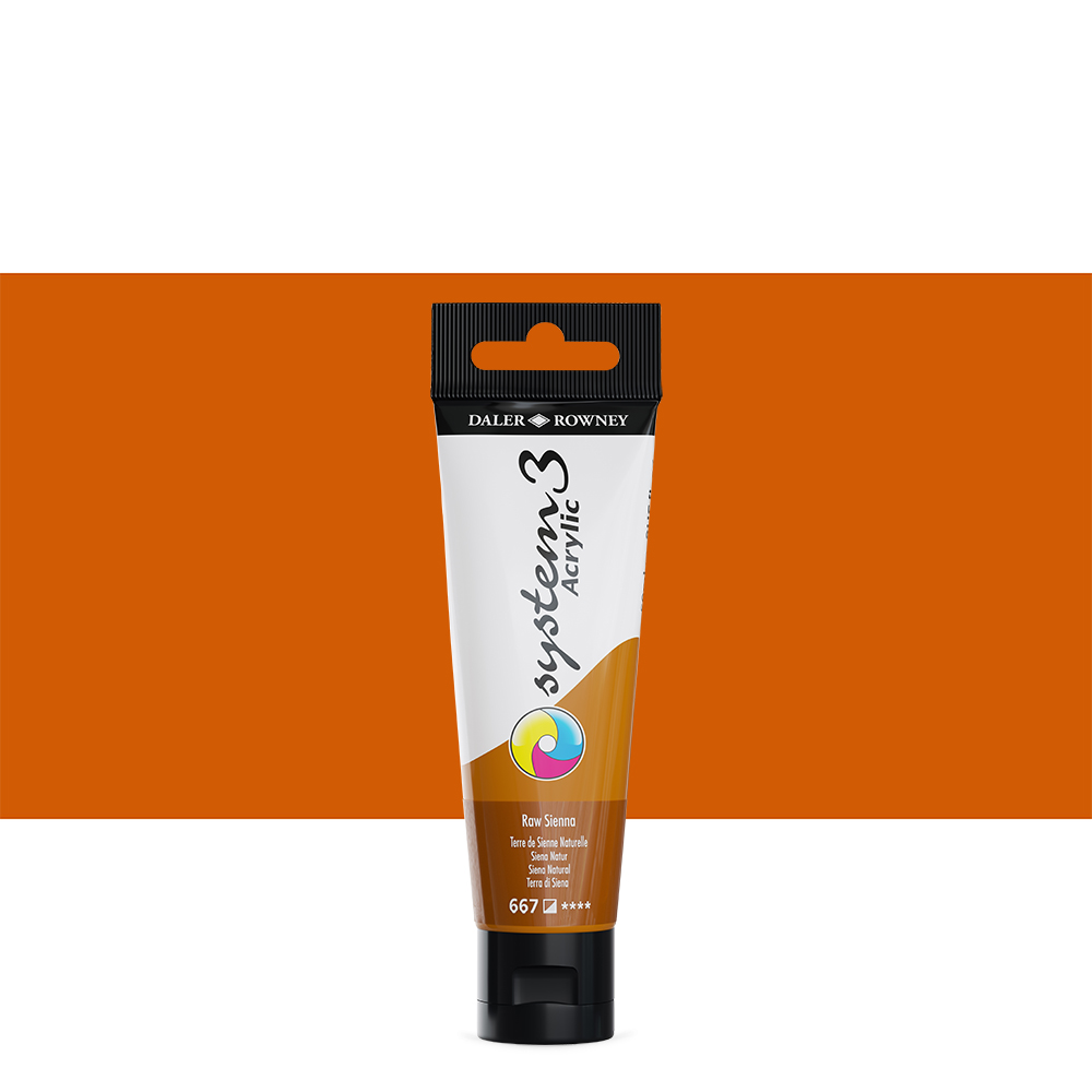 Daler Rowney : System 3 Acrylic Paint : 59ml : Raw Sienna