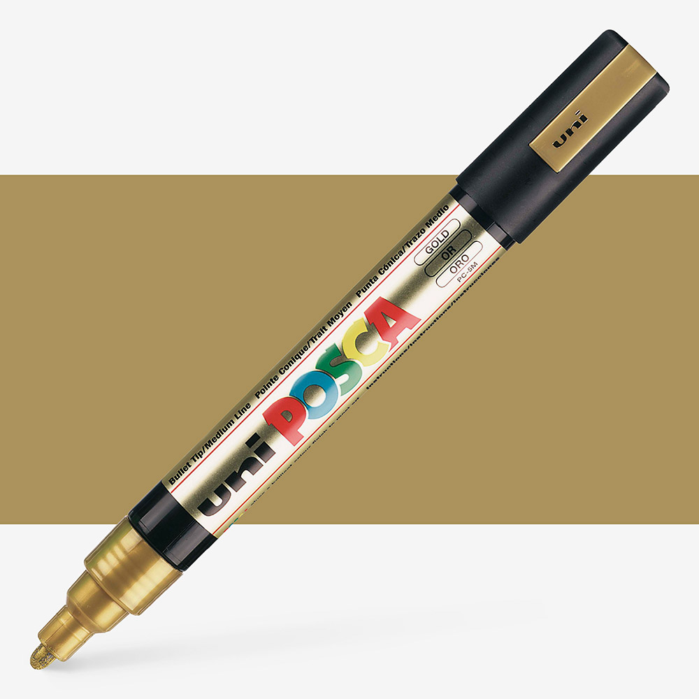 Uni Posca Marker PC-5M Medium Bullet Tip 1.8 - 2.5mm Gold