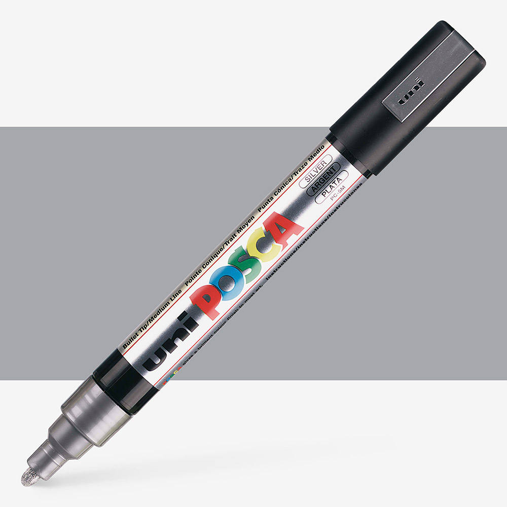 Uni : Posca Marker : PC-5M : Medium Bullet Tip : 1.8 - 2.5mm : Silver