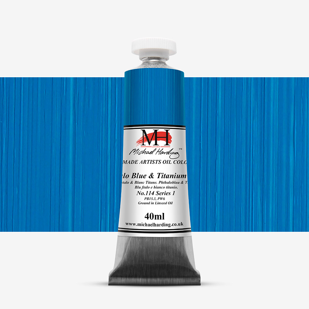 Michael Harding : Oil Paint : 40ml : Phthalo Blue & Titanium White