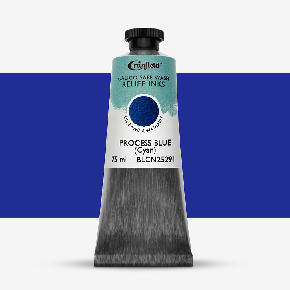 Cranfield : Caligo : Safe Wash : Relief Ink : 75ml : Process Blue (Cyan)