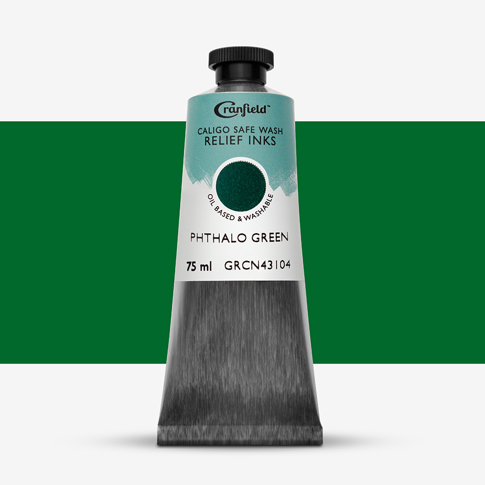 Cranfield : Caligo : Safe Wash : Relief Ink : 75ml : Phthalo Green