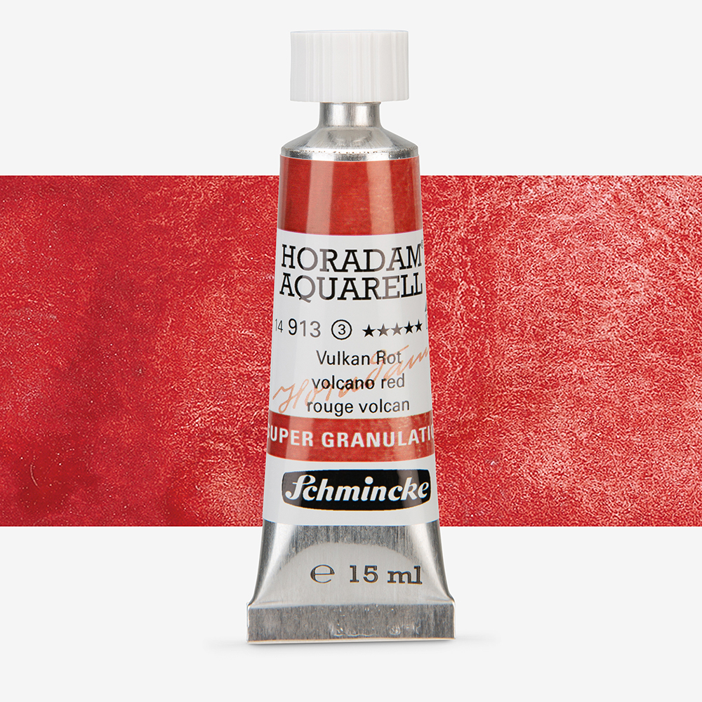Schmincke : Horadam Watercolour Paint : Supergranulation : 15ml : Volcano Red
