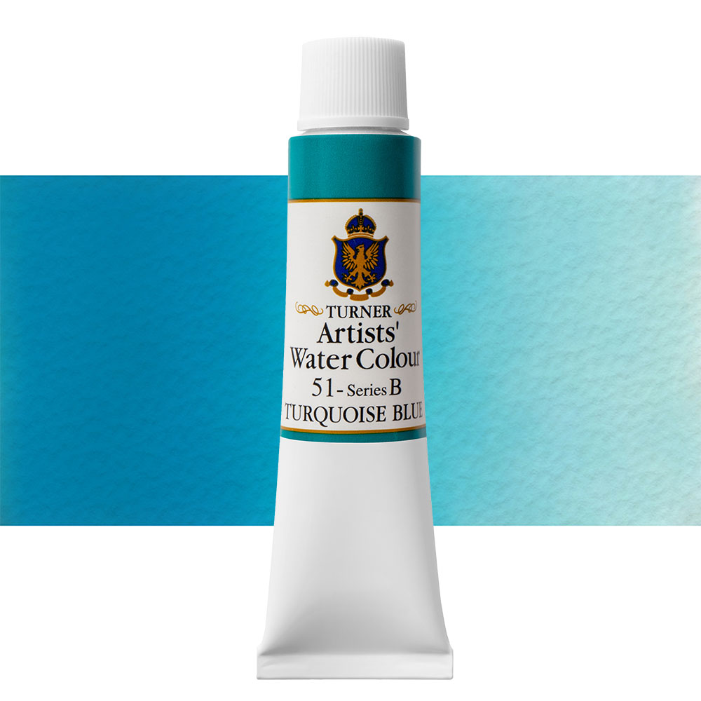 Turner : Artist's Watercolour Paint : 15ml : Turquoise Blue