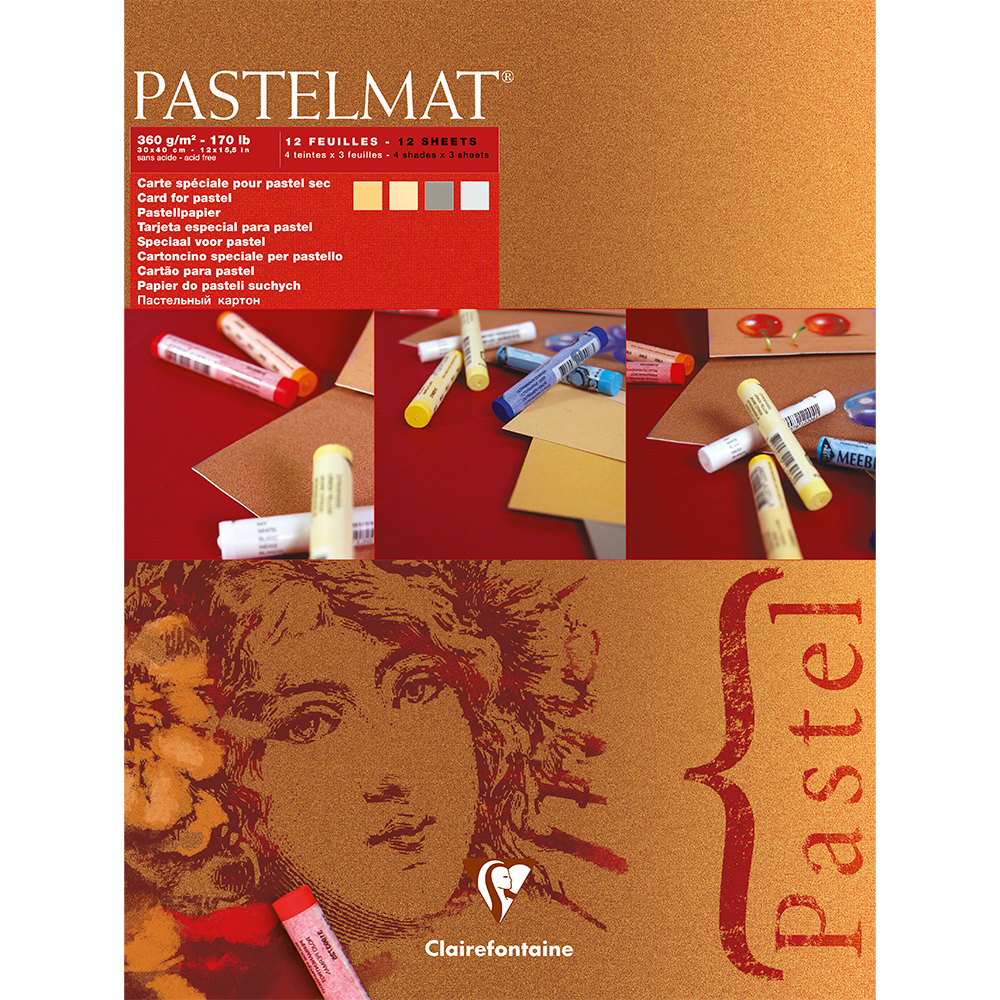 Clairefontaine : No.1 : Pastelmat Pad : 360gsm : 30x40cm (Apx.12x16in) : 12 S...
