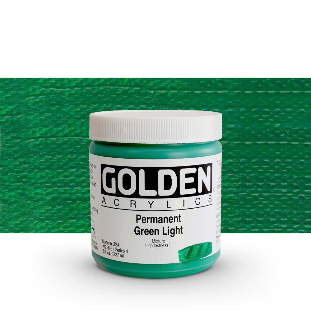Golden : Heavy Body : Acrylic Paint : 237ml (8oz) : Permanent Green Light