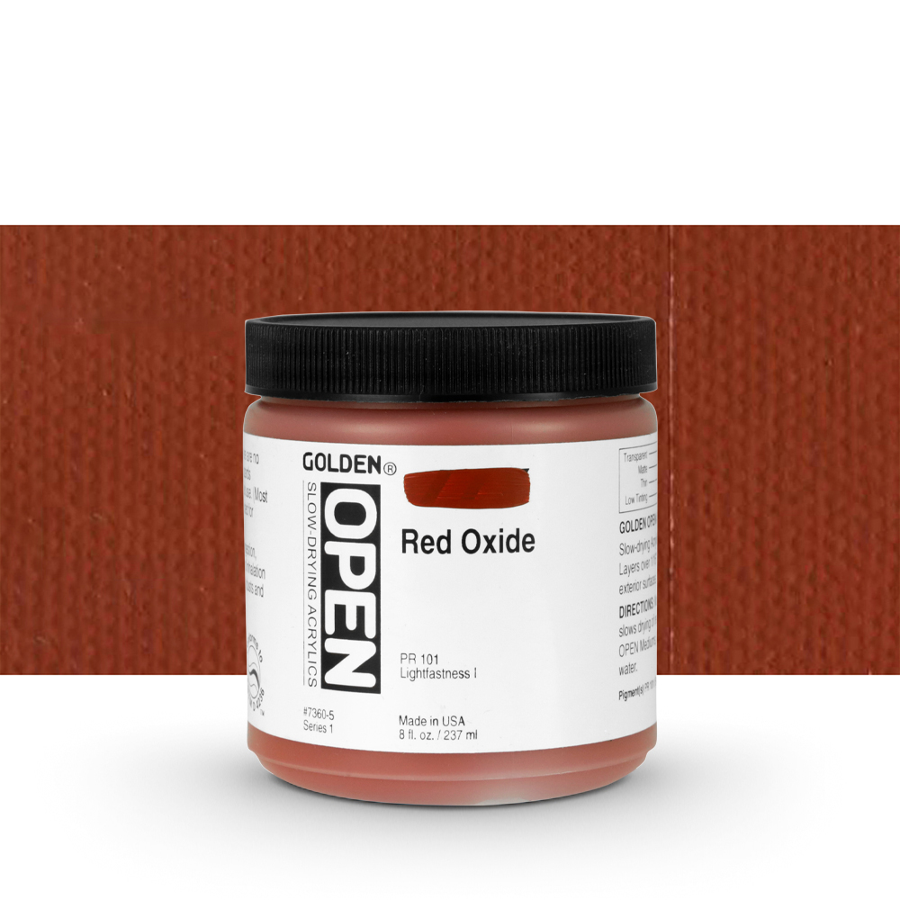 Golden : Open : Slow Drying Acrylic Paint : 237ml (8oz) : Red Oxide