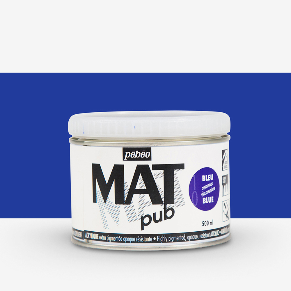 Pebeo : Mat Pub : Acrylic Paint : 500ml : Ultramarine Blue