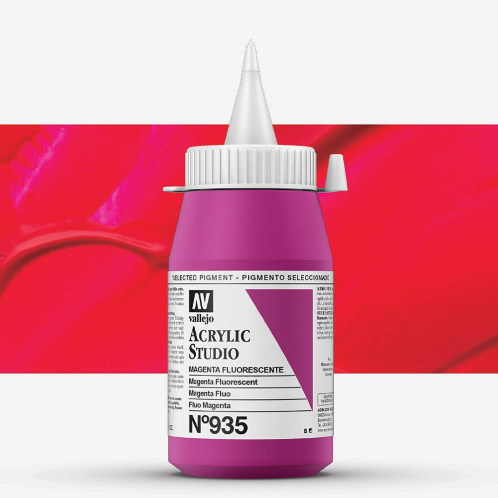 Vallejo : Studio Acrylic Paint : 500ml : Magenta Fluorescent