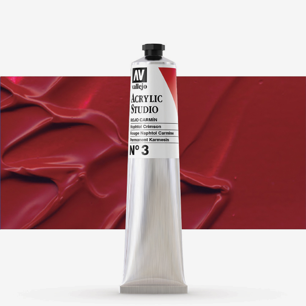 Vallejo : Studio Acrylic Paint : 58ml : Naphthol Crimson