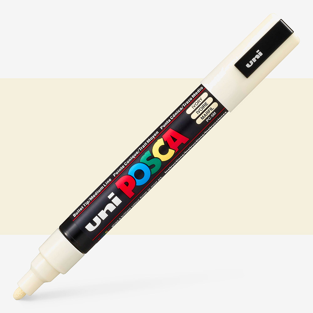Uni Posca Marker PC-5M Medium Bullet Tip 1.8 - 2.5mm Ivory