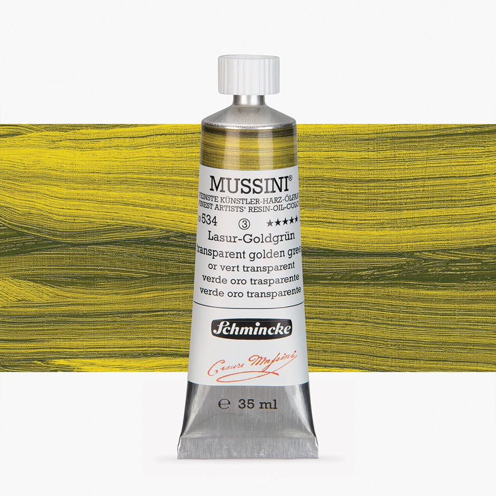 Schmincke : Mussini Oil Paint : 35ml : Transparent Golden Green