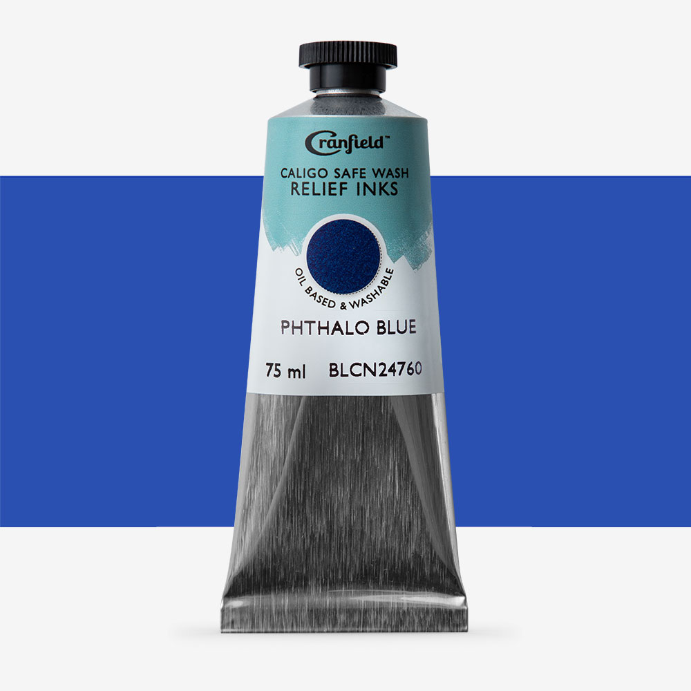 Cranfield : Caligo : Safe Wash : Relief Ink : 75ml : Phthalo Blue