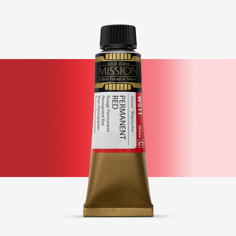 Mijello : Mission Gold : Watercolour Paint : 15ml : Permanent Red